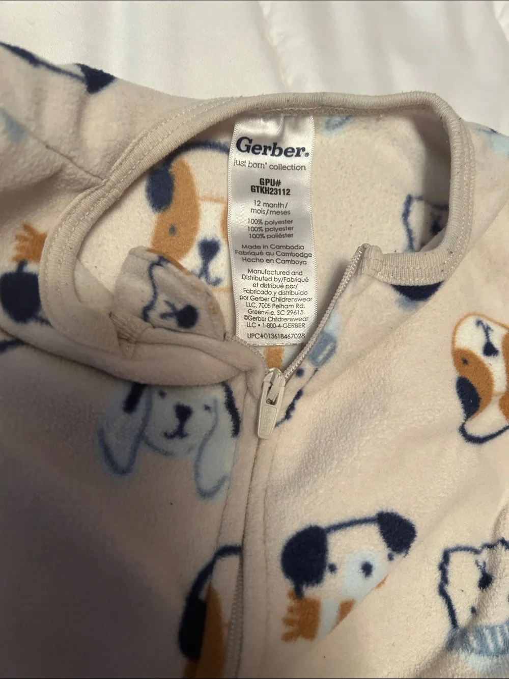 Gerber fleece footed